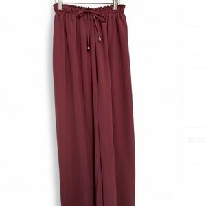 Burgundy Wide-Leg Pants